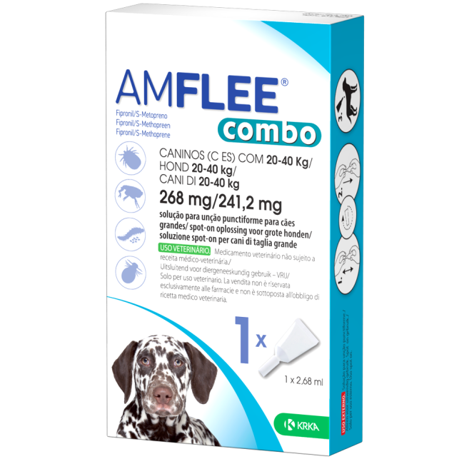 Krka Amflee Combo 268 Mg/241,2 Mg Soluzione Spot-on Per Cani Di Taglia Grande Krka Amflee Combo 268 Mg/241,2 Mg Soluzione Spot-on Per Cani Di Taglia Grande