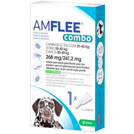 Krka Amflee Combo 268 Mg/241,2 Mg Soluzione Spot-on Per Cani Di Taglia Grande Krka Amflee Combo 268 Mg/241,2 Mg Soluzione Spot-on Per Cani Di Taglia Grande