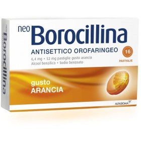 Neo Borocillina Antisettico Orofaringeo 6,4 mg + 52 mg pastiglie gusto arancia