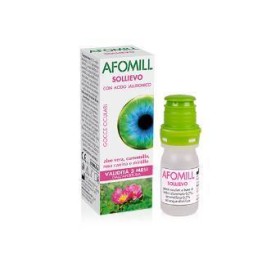 Afomill Sollievo con Acido Ialuronico Gocce Oculari con Aloe Vera Camomilla Rosa Canina e Mirtillo 10ml