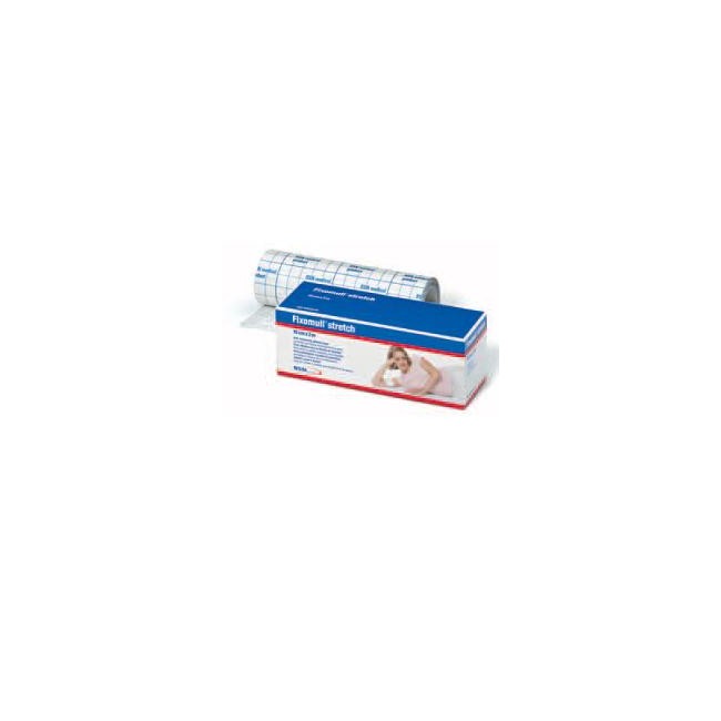 Essity Fascia Autoadesiva Ipoallergenica Fissaggio Cateteri Fixomull Stretch. Supporto In Poliestere Non Tessuto Bianco, Massa I