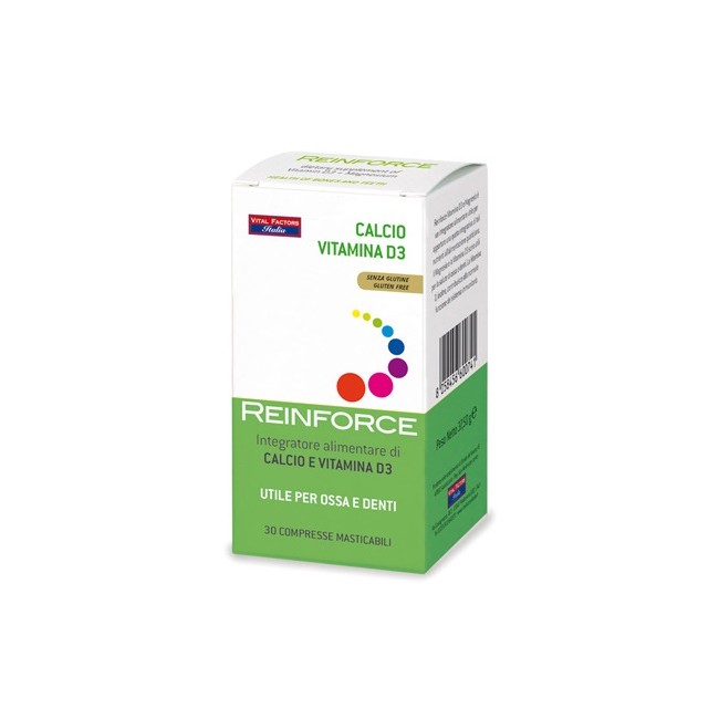 Vital Factors Reinforce Calcio + Vitamina D3 30 Compresse Masticabili Vital Factors Reinforce Calcio + Vitamina D3 30 Compresse Masticabili