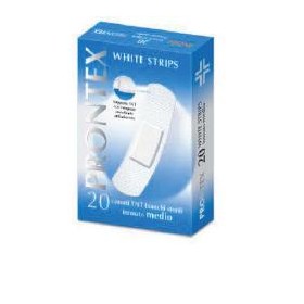 Safety Cerotto Prontex White Strips In Tessuto Non Tessuto Bianco Sterile Scatola 20 Cerotti Medi