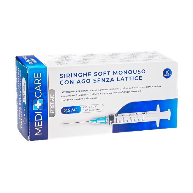 Gammadis Farmaceutici Siringa Soft Capacita' 2,5ml Ago Gauge 23 Confezione 10 Pezzi Gammadis