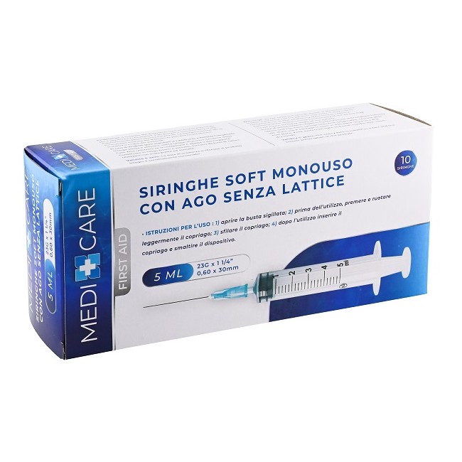 Gammadis Farmaceutici Siringa Soft Capacita' 5ml Ago Gauge 23 Confezione 10 Pezzi Gammadis Gammadis Farmaceutici Siringa Soft Capacita' 5ml Ago Gauge 23 Confezione 10 Pezzi Gammadis