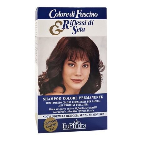 Zeta Farmaceutici Euphidra Colore Di Fascino & Riflessi Di Seta Shampoo Colore Permanente 45 Castano Chiaro 120 Ml