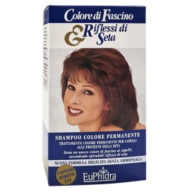 Zeta Farmaceutici Euphidra Colore Di Fascino & Riflessi Di Seta Shampoo Colore Permanente 55 Castano Dorato 120 Ml