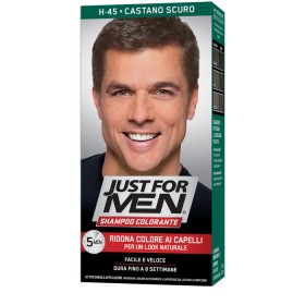 Combe Just For Men Shampoo Colorante H45 Castano Scuro Attivatore Chiaro 38,5 Ml + Base Colore 27,5 Ml