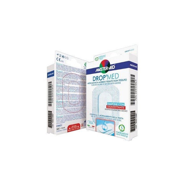 Pietrasanta Pharma Medicazione Compressa Autoadesiva Dermoattiva Ipoallergenica Aerata Master-aid Drop Med 10,5x15 5 Pezzi