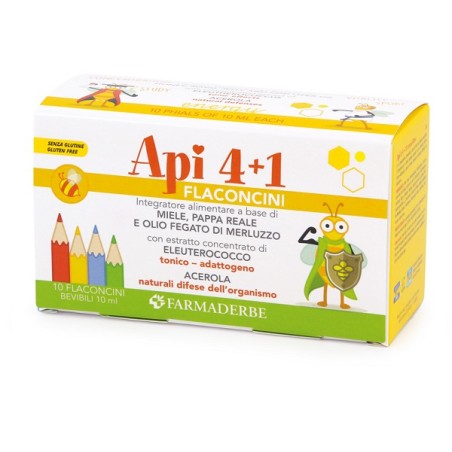 Farmaderbe Apiquattro + 1 10 Flaconcini Da 10 Ml