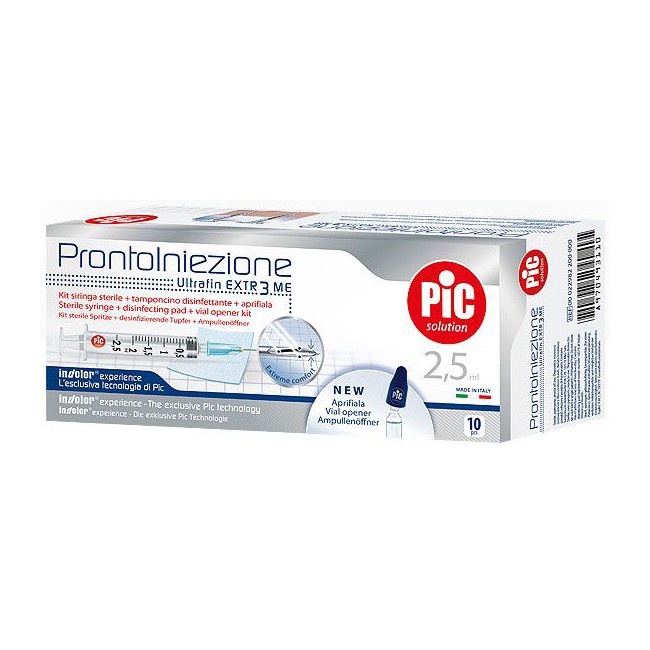 Siringa pic solution pronto iniezione 2,5 ml ago gauge 23 1 1/4 10 pezzi Siringa pic solution pronto iniezione 2,5 ml ago gauge 23 1 1/4 10 pezzi