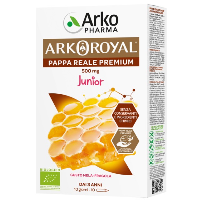 Arkopharma Arkoroyal Pappa Reale Biologica 500 Mg 10 Unica Dose Arkopharma Arkoroyal Pappa Reale Biologica 500 Mg 10 Unica Dose