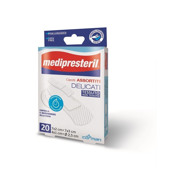 Corman Cerotti Assortiti Medipresteril Delicati Tnt 20 Pezzi Corman Cerotti Assortiti Medipresteril Delicati Tnt 20 Pezzi