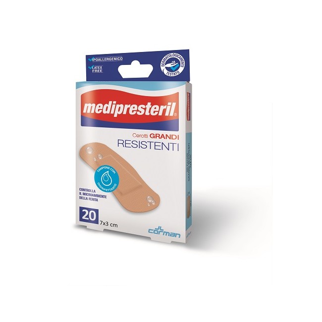 Corman Cerotto Grande Medipresteril Resistente 7x3cm 20 Pezzi Corman Cerotto Grande Medipresteril Resistente 7x3cm 20 Pezzi