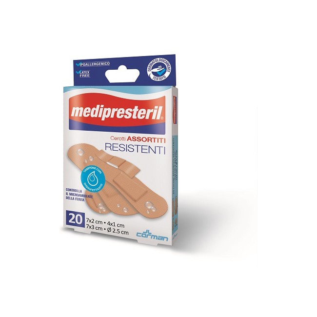 Corman Cerotti Assortiti Medipresteril Resistenti 20 Pezzi Corman Cerotti Assortiti Medipresteril Resistenti 20 Pezzi