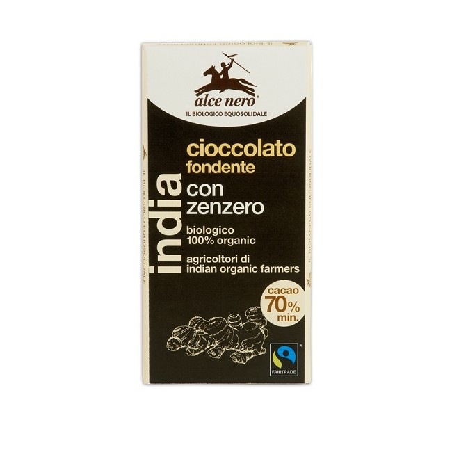 Alce Nero Tavoletta Di Cioccolato Fondente Bio Con Zenzero Dell'ecuador Fairtrade 50 G Alce Nero Tavoletta Di Cioccolato Fondente Bio Con Zenzero Dell'ecuador Fairtrade 50 G