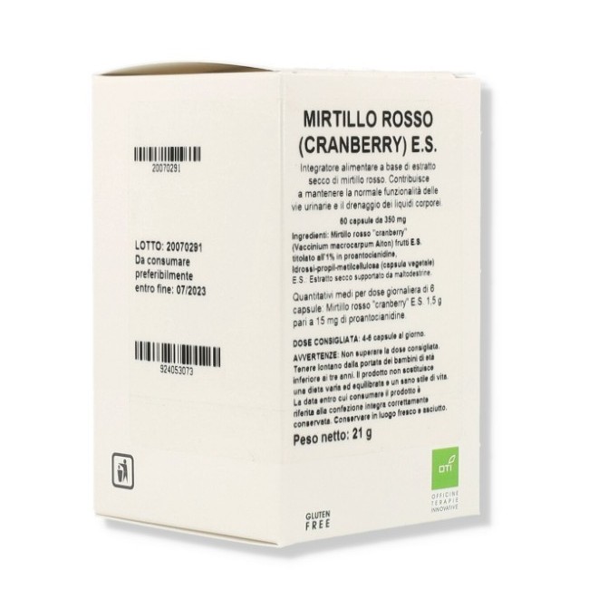 Oti Officine Terapie Innovative Mirtillo Rosso Cranberry Estratto Secco 60 Capsule
