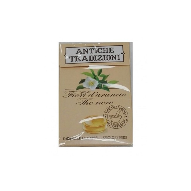 Antiche tradizioni caramelle senza zucchero fiori d'arancio the nero Antiche tradizioni caramelle senza zucchero fiori d'arancio the nero