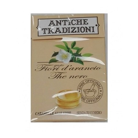 Antiche tradizioni caramelle senza zucchero fiori d'arancio the nero Antiche tradizioni caramelle senza zucchero fiori d'arancio the nero