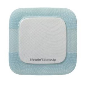 Coloplast Medicazione Biatain In Schiuma Di Poliuretano A Rilascio Di Argento Con Bordo Adesivo In Silicone 10x10 Cm 5 Pezzi