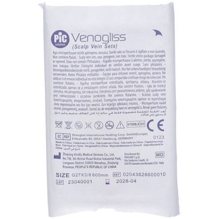 Pikdare Ago Microperfusore Sterile Pic Venogliss Sh Gauge 25x3/8 60 Cm