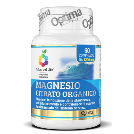 Optima Naturals Colours Of Life Magnesio Citrato Organico 60 Compresse 1200 Mg Optima Naturals Colours Of Life Magnesio Citrato Organico 60 Compresse 1200 Mg