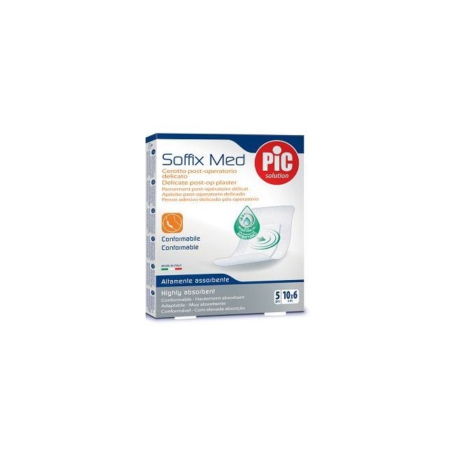 Pikdare Cerotto Pic Soffix Med In Tnt Con Tampone Centrale Assorbente Sterile Monouso 10x6 Cm Antibatterico 5 Pezzi Pikdare Cerotto Pic Soffix Med In Tnt Con Tampone Centrale Assorbente Sterile Monouso 10x6 Cm Antibatterico 5 Pezzi