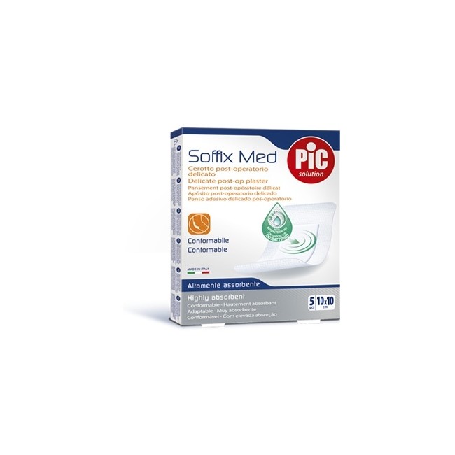 Pikdare Cerotto Pic Soffix Med In Tnt Con Tampone Centrale Assorbente Sterile Monouso 10x10 Cm Antibatterico 5 Pezzi Pikdare Cerotto Pic Soffix Med In Tnt Con Tampone Centrale Assorbente Sterile Monouso 10x10 Cm Antibatterico 5 Pezzi