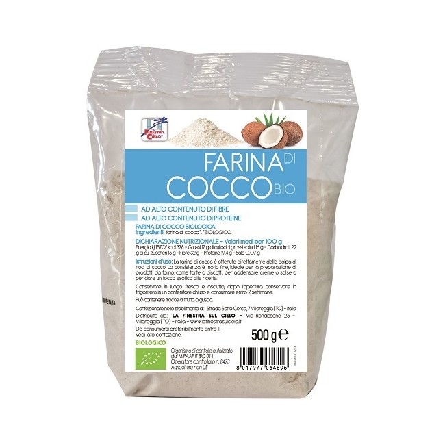 La Finestra Sul Cielo Fsc Farina Di Cocco Bio Ad Alto Contenuto Di Fibra 500 G