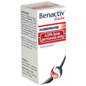 Benactiv Gola  0,25% Spray per Mucosa Orale Flaconcino 15ml