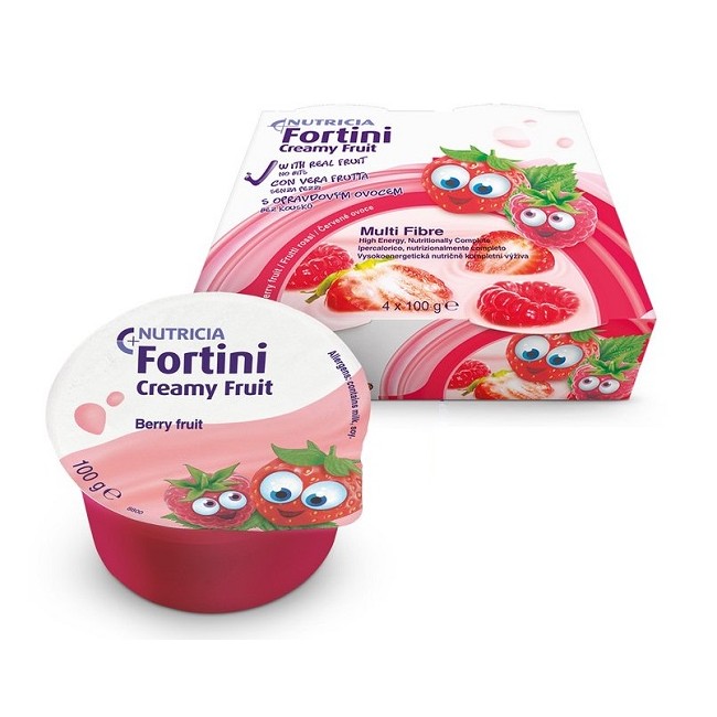 Danone Fortini Creamy Fruit Multi Fibre Frutti Rossi 4x100 G