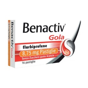 Benactiv Gola  8,75mg Senza Zucchero - Arancia 16 pastiglie
