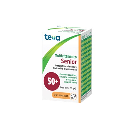 Multivitaminico Senior Teva 30 Compresse 39 G Multivitaminico Senior Teva 30 Compresse 39 G