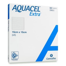 Convatec Medicazione In Tecnologia Hydrofiber In Carbossimetilcellulosa Sodica E Cellulosa Rigenerata Aquacel Extra 15x15 Cm 5 P