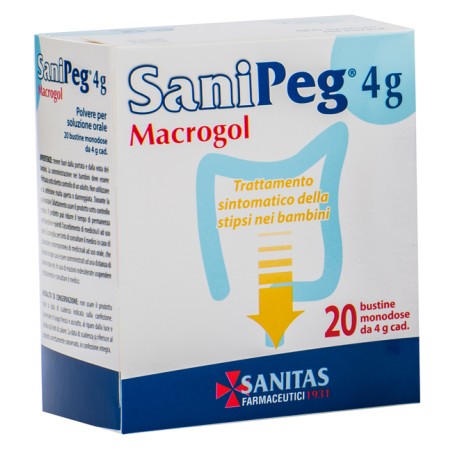 Sanitas Farmaceutici Sanipeg Macrogol Polvere Per Soluzione Orale 20 Bustine Da 4 G Sanitas Farmaceutici Sanipeg Macrogol Polvere Per Soluzione Orale 20 Bustine Da 4 G