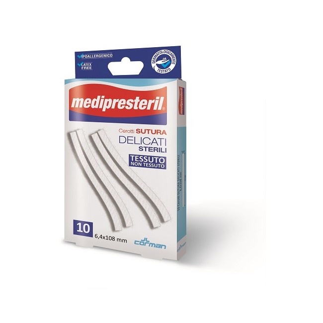 Corman Cerotto Per Sutura Medipresteril Delicato Tnt 3x75mm 10 Pezzi Corman Cerotto Per Sutura Medipresteril Delicato Tnt 3x75mm 10 Pezzi