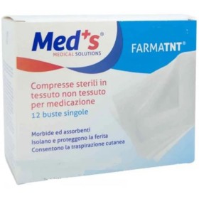 Farmac-zabban Garza Compressa Meds Tessuto Non Tessuto Peel Open 10x10cm 12 Pezzi