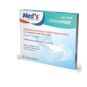 Farmac-zabban Medicazione Meds Pore Adesiva Impermeabile 10x8cm 5 Pezzi