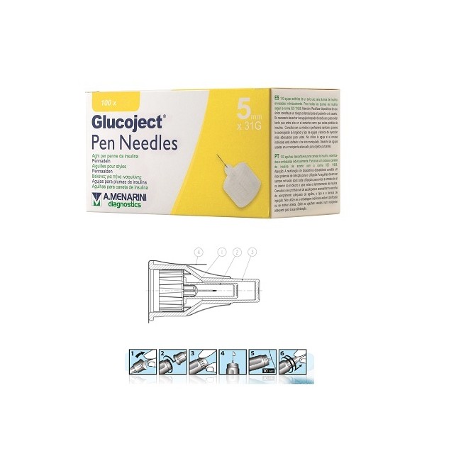 Menarini Ago Per Penna Da Insulina Glucoject Lunghezza 5 Mm Gauge 31 100 Pezzi