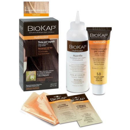 Bios Line Biokap Nutricolor 10,0 New Biondo Extra Chiarissimo Tinta Tubo + Flacone Bios Line Biokap Nutricolor 10,0 New Biondo Extra Chiarissimo Tinta Tubo + Flacone