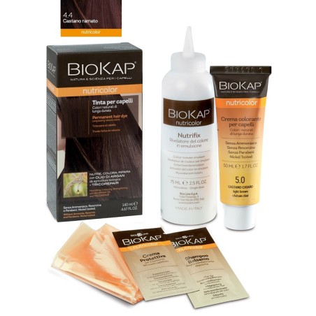 Bios Line Biokap Nutricolor 4,4 New Castano Ramato Tinta Tubo + Flacone Bios Line Biokap Nutricolor 4,4 New Castano Ramato Tinta Tubo + Flacone