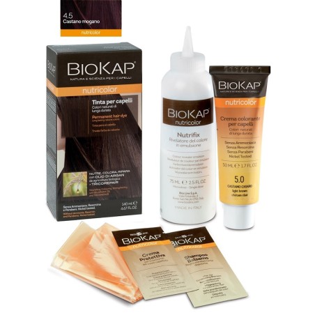Bios Line Biokap Nutricolor 4,5 Castano Mogano Tinta Tubo + Flacone Bios Line Biokap Nutricolor 4,5 Castano Mogano Tinta Tubo + Flacone