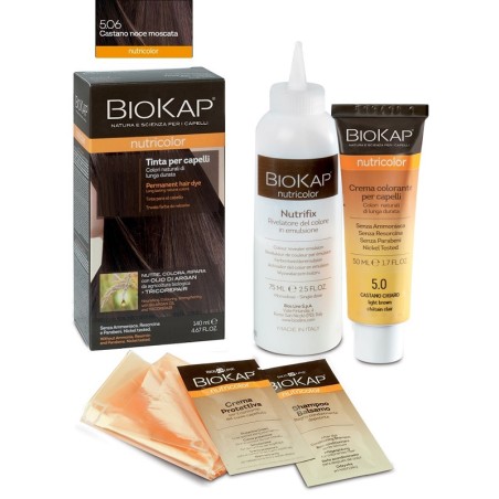 Bios Line Biokap Nutricolor 5,06 Castano Noce Moscata Tinta Tubo + Flacone Bios Line Biokap Nutricolor 5,06 Castano Noce Moscata Tinta Tubo + Flacone