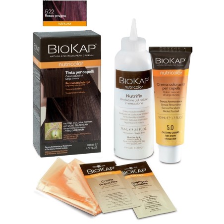 Bios Line Biokap Nutricolor 5,22 Rosso Prugna Tinta Tubo + Flacone Bios Line Biokap Nutricolor 5,22 Rosso Prugna Tinta Tubo + Flacone