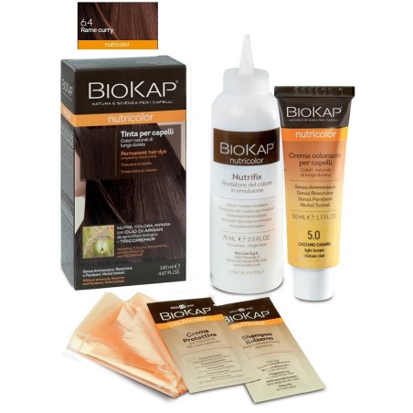 Bios Line Biokap Nutricolor 6,4 Rame Curry Tinta Tubo + Flacone Bios Line Biokap Nutricolor 6,4 Rame Curry Tinta Tubo + Flacone