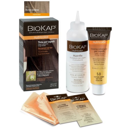 Bios Line Biokap Nutricolor 7,1 New Biondo Svedese Tinta Tubo + Flacone Bios Line Biokap Nutricolor 7,1 New Biondo Svedese Tinta Tubo + Flacone