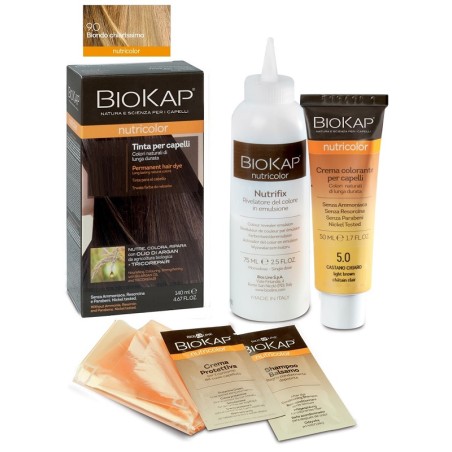 Bios Line Biokap Nutricolor 9,0 Biondo Chiarissimo Tinta Tubo + Flacone Bios Line Biokap Nutricolor 9,0 Biondo Chiarissimo Tinta Tubo + Flacone