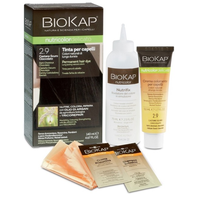 Bios Line Biokap Nutricolor Delicato 2,9 Castano Scuro Cioccolato Tinta Tubo + Flacone Bios Line Biokap Nutricolor Delicato 2,9 Castano Scuro Cioccolato Tinta Tubo + Flacone
