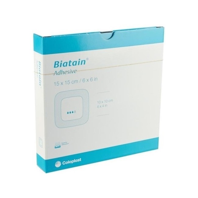 Coloplast Medicazione Biatain In Schiuma Di Poliuretano Con Idrocolloide E Bordo Adesivo 15x15 Cm 5 Pezzi Coloplast Medicazione Biatain In Schiuma Di Poliuretano Con Idrocolloide E Bordo Adesivo 15x15 Cm 5 Pezzi