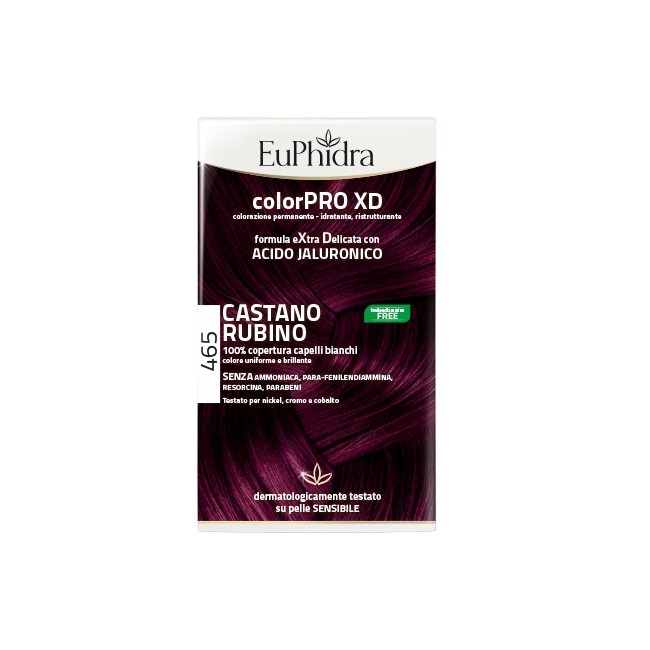 Zeta Farmaceutici Euphidra Colorpro Xd 465 Cast Rubino Gel Colorante Capelli In Flacone + Attivante + Balsamo + Guanti